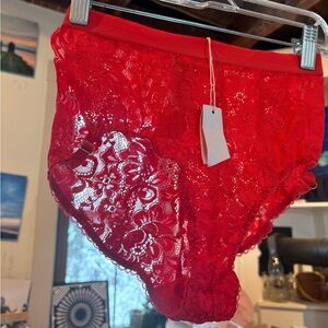 hot as hell red easy access panty NWT